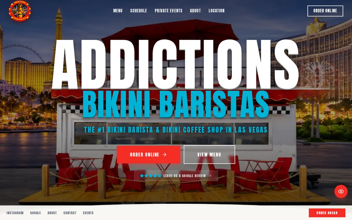Addictions Bikini Baristas website screenshot