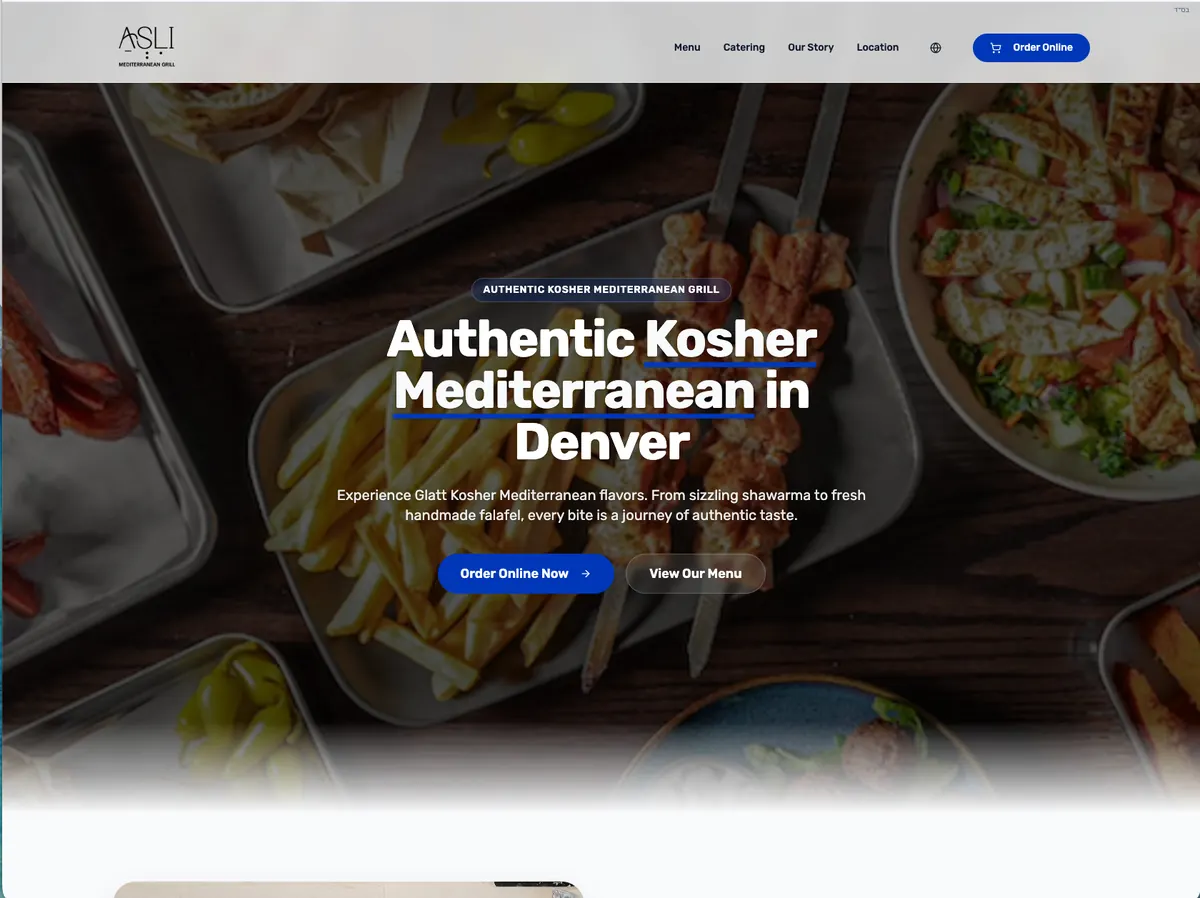 Asli Grill website screenshot