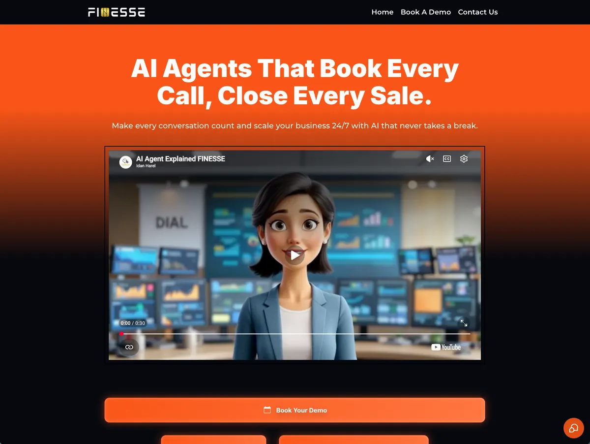 FINESSE AI Agent website screenshot