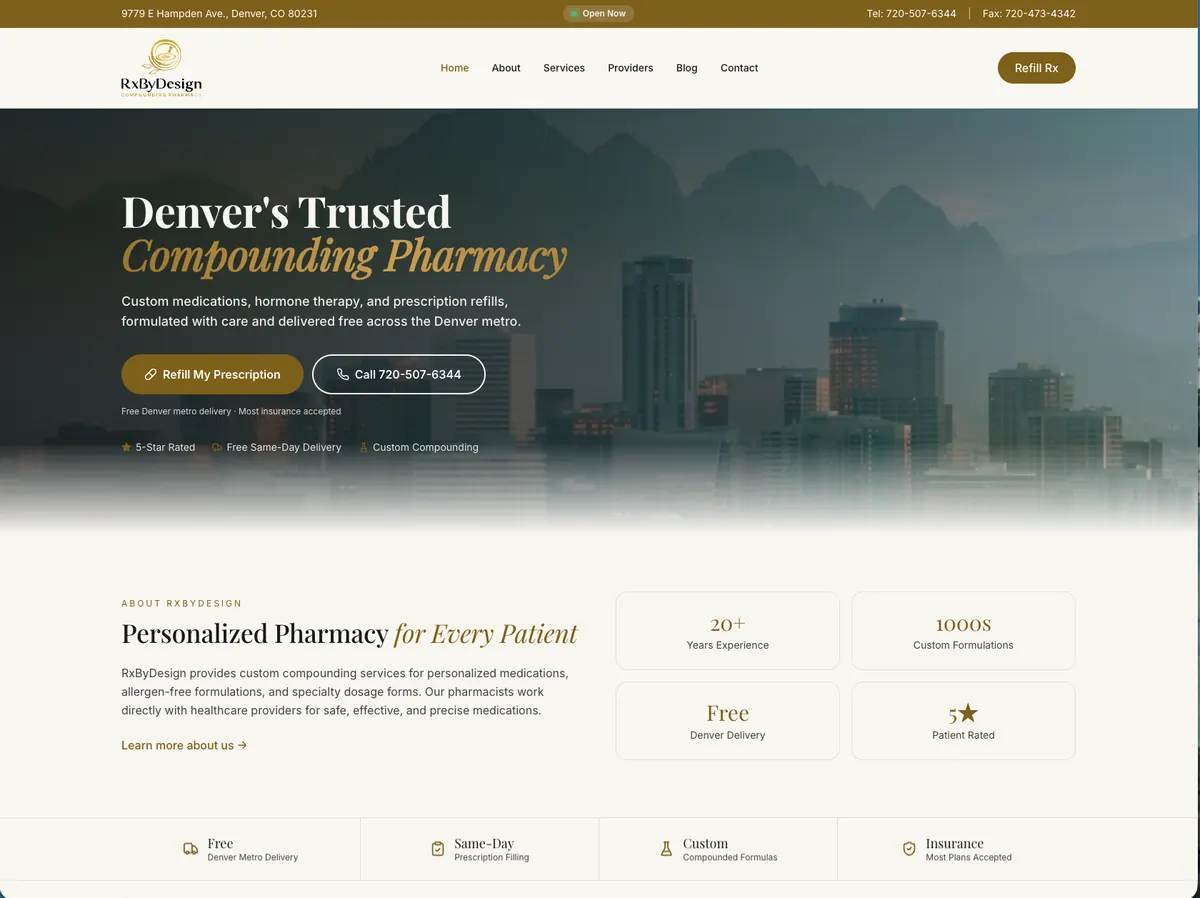RxByDesign Pharmacy website screenshot