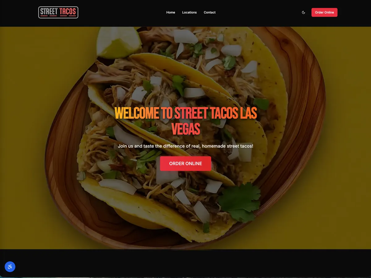 Street Tacos Vegas website screenshot